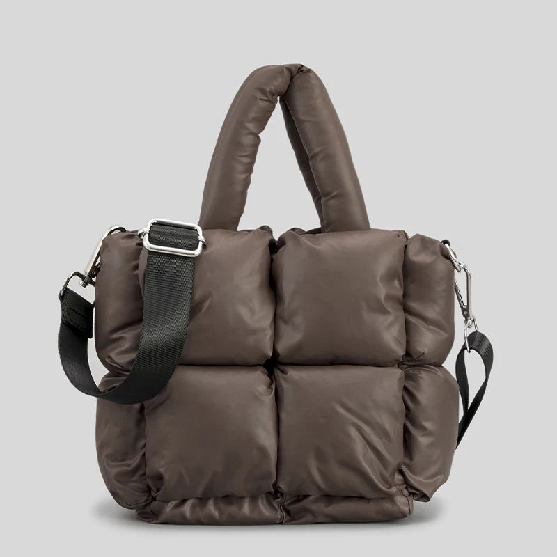Fashion Large Tote Padded Handbags Designer Quilted Women Shoulder Bags Luxury Nylon down Cotton Crossbody Bag Winter Purse 2024
