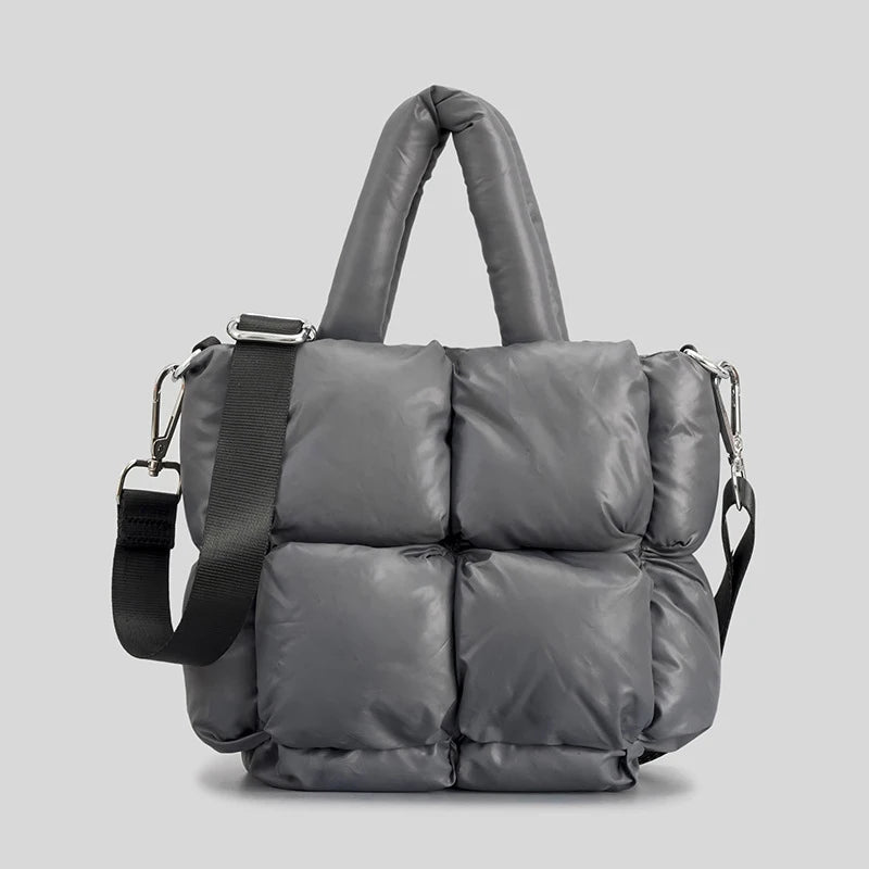 Fashion Large Tote Padded Handbags Designer Quilted Women Shoulder Bags Luxury Nylon down Cotton Crossbody Bag Winter Purse 2024