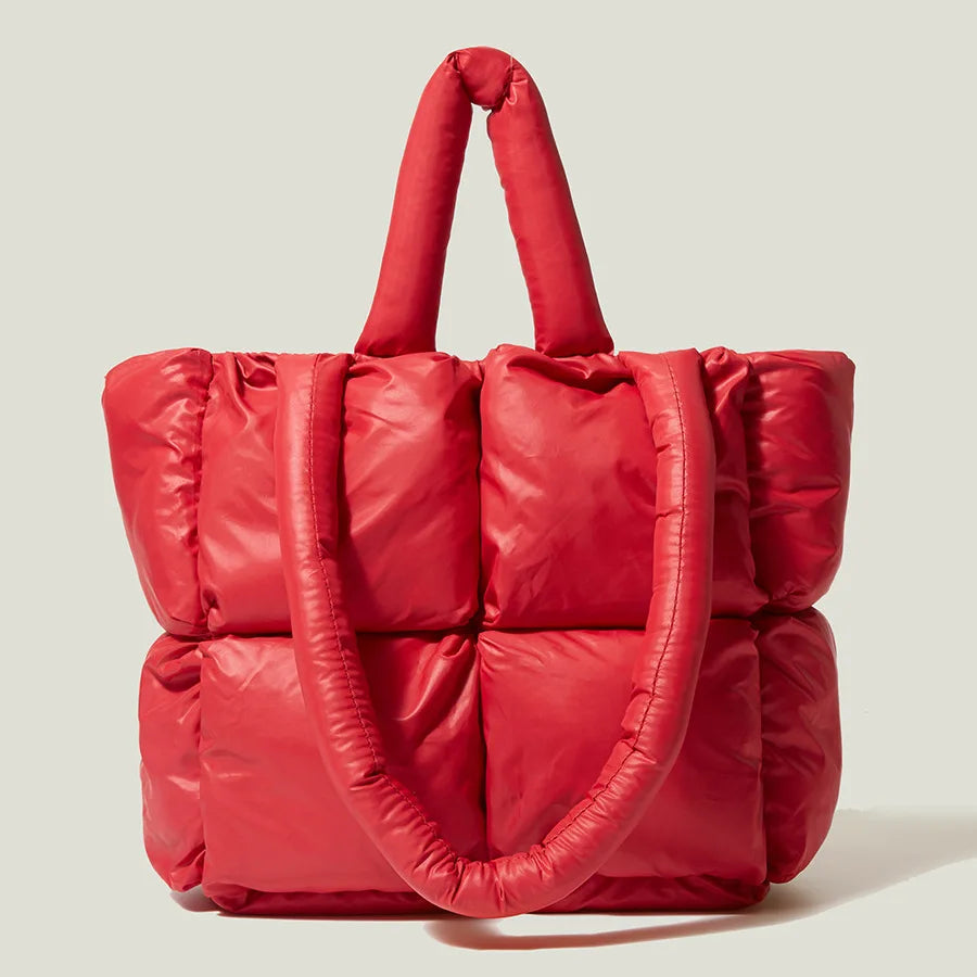 Fashion Large Tote Padded Handbags Designer Quilted Women Shoulder Bags Luxury Nylon down Cotton Crossbody Bag Winter Purse 2024