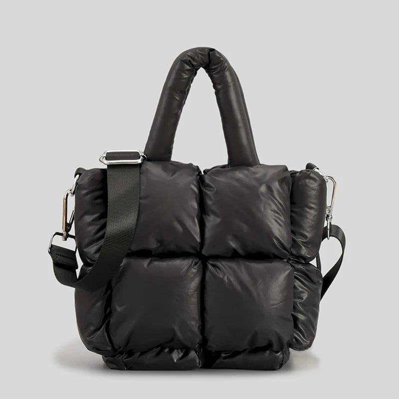Fashion Large Tote Padded Handbags Designer Quilted Women Shoulder Bags Luxury Nylon down Cotton Crossbody Bag Winter Purse 2024