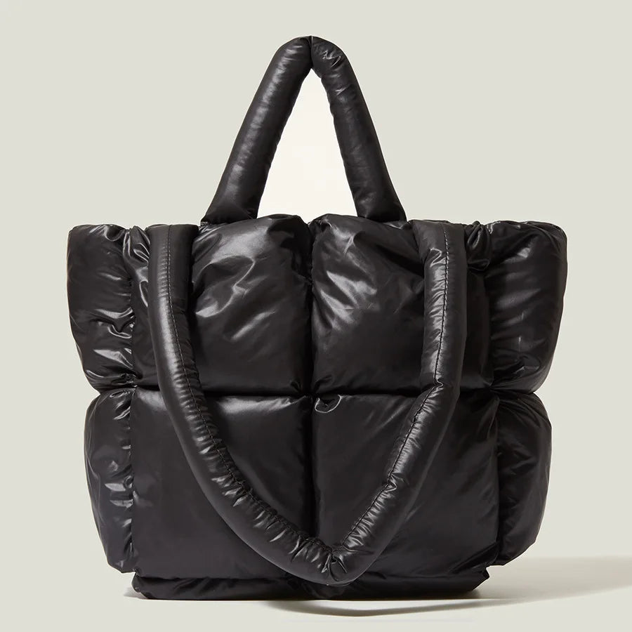 Fashion Large Tote Padded Handbags Designer Quilted Women Shoulder Bags Luxury Nylon down Cotton Crossbody Bag Winter Purse 2024