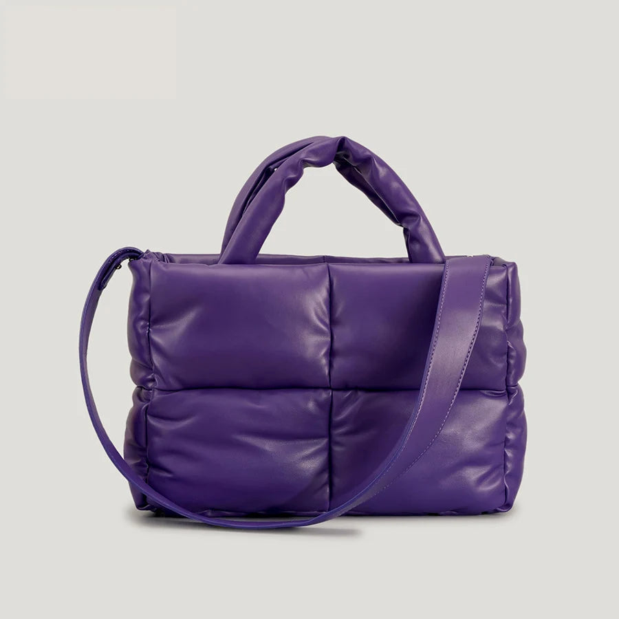 Fashion Large Tote Padded Handbags Designer Quilted Women Shoulder Bags Luxury Nylon down Cotton Crossbody Bag Winter Purse 2024