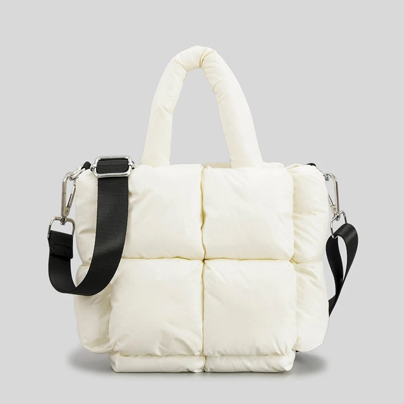 Fashion Large Tote Padded Handbags Designer Quilted Women Shoulder Bags Luxury Nylon down Cotton Crossbody Bag Winter Purse 2024