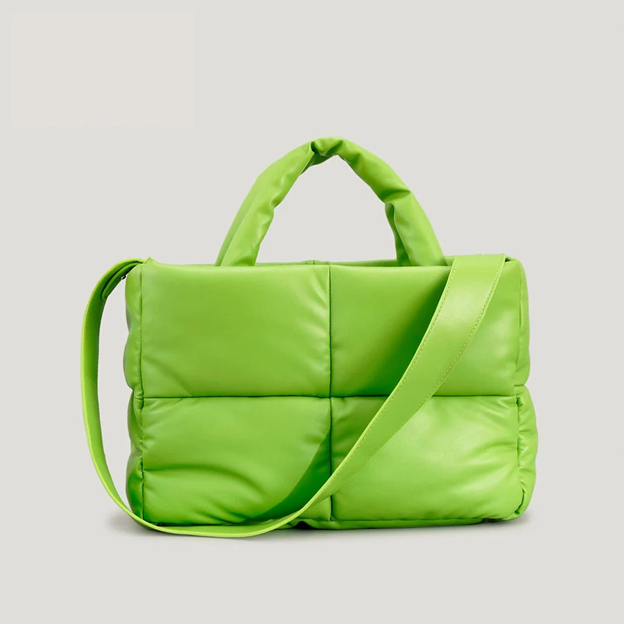 Fashion Large Tote Padded Handbags Designer Quilted Women Shoulder Bags Luxury Nylon down Cotton Crossbody Bag Winter Purse 2024