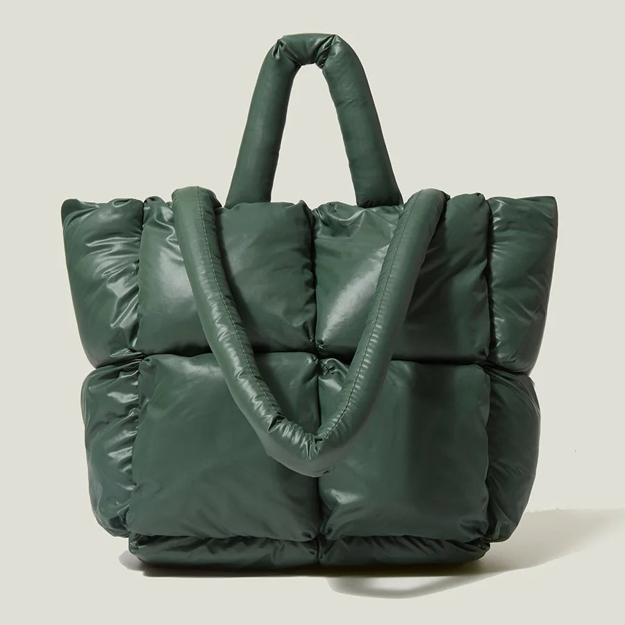 Fashion Large Tote Padded Handbags Designer Quilted Women Shoulder Bags Luxury Nylon down Cotton Crossbody Bag Winter Purse 2024