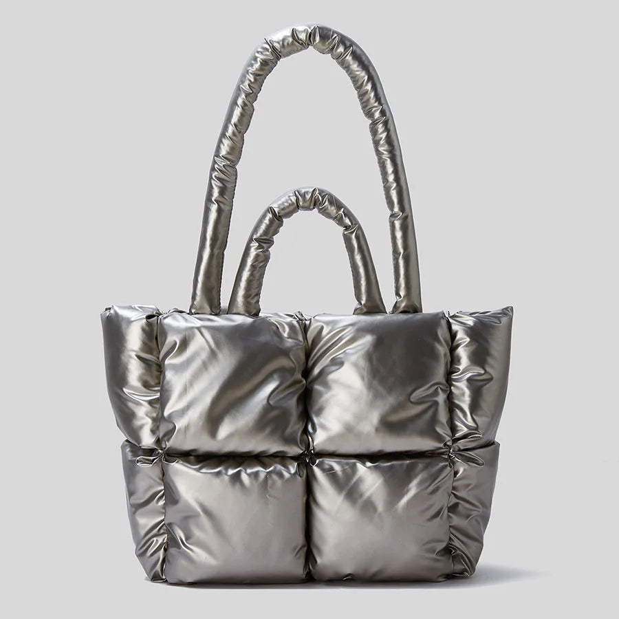 Fashion Large Tote Padded Handbags Designer Quilted Women Shoulder Bags Luxury Nylon down Cotton Crossbody Bag Winter Purse 2024