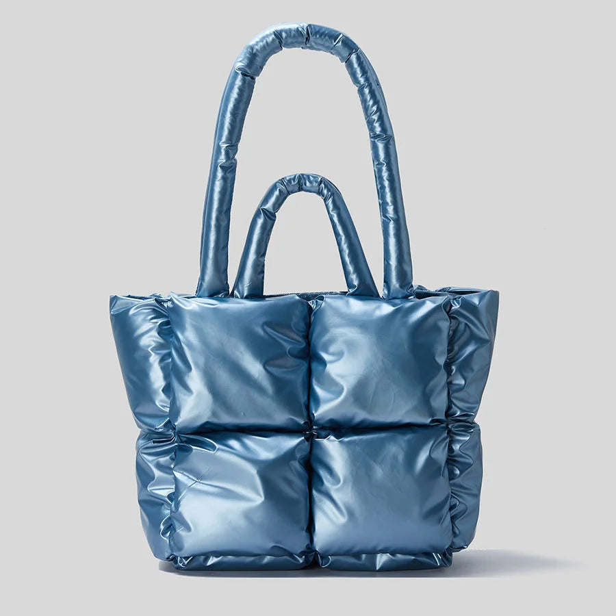 Fashion Large Tote Padded Handbags Designer Quilted Women Shoulder Bags Luxury Nylon down Cotton Crossbody Bag Winter Purse 2024