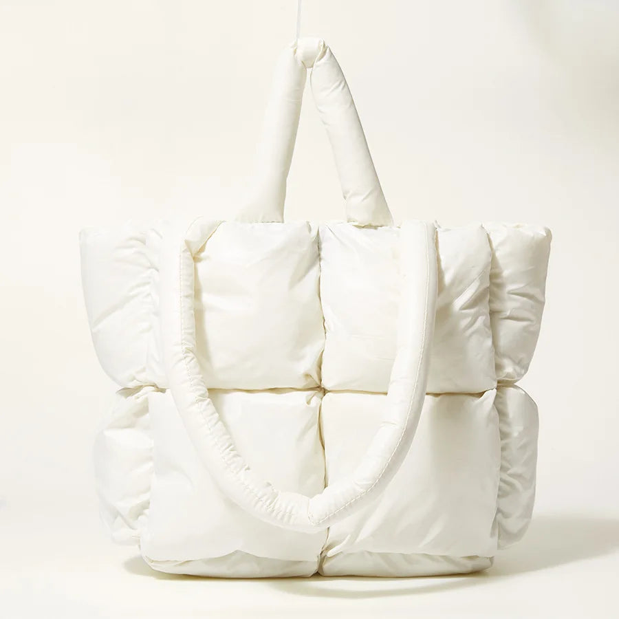 Fashion Large Tote Padded Handbags Designer Quilted Women Shoulder Bags Luxury Nylon down Cotton Crossbody Bag Winter Purse 2024