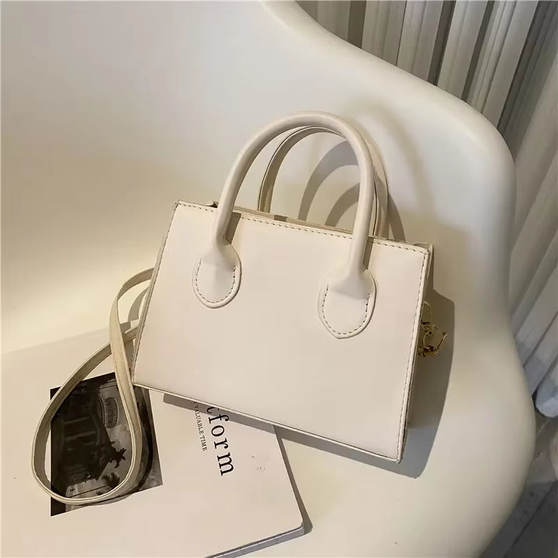 Minimalist Black Small Square Bag All-Match Top Handle Purse Classic Shoulder Bag for Work Women Handbags Crossbody Bags Purse