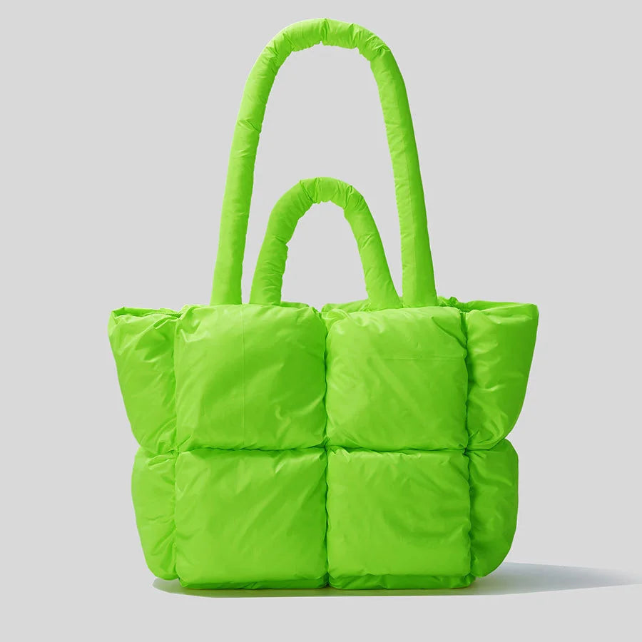 Fashion Large Tote Padded Handbags Designer Quilted Women Shoulder Bags Luxury Nylon down Cotton Crossbody Bag Winter Purse 2024