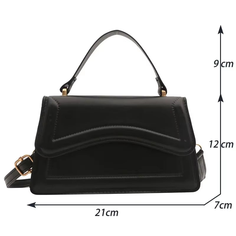 Minimalist Black Small Square Bag All-Match Top Handle Purse Classic Shoulder Bag for Work Women Handbags Crossbody Bags Purse