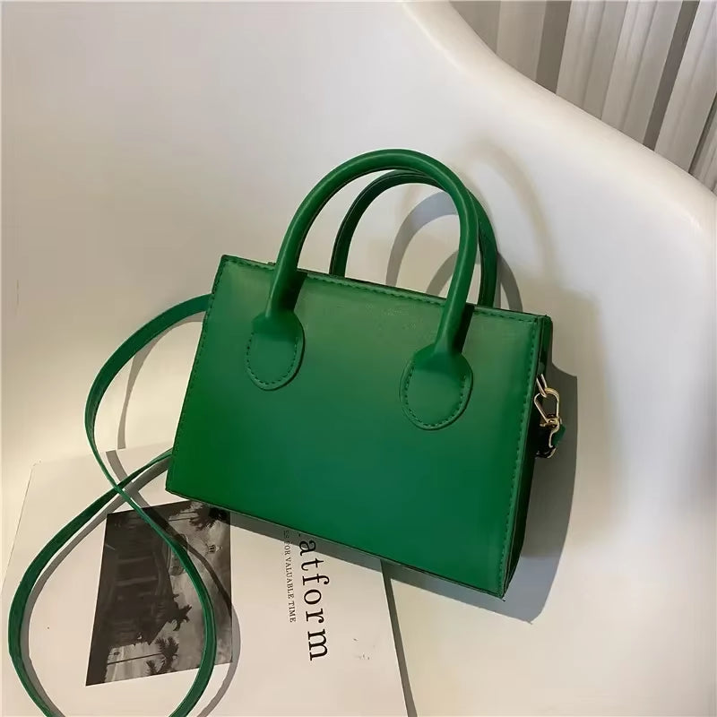 Minimalist Black Small Square Bag All-Match Top Handle Purse Classic Shoulder Bag for Work Women Handbags Crossbody Bags Purse