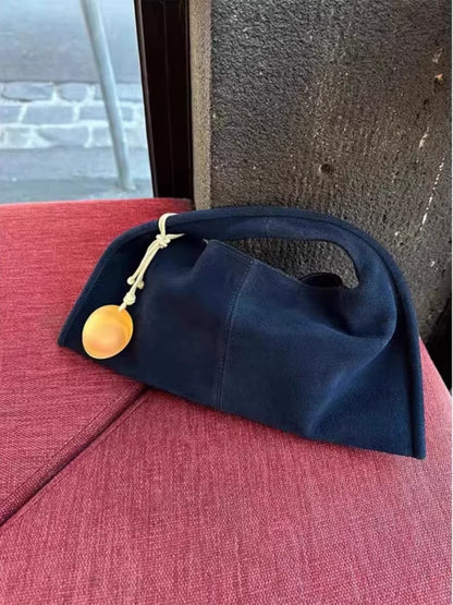 Trendy Ladies Handbag 2024 New Sle High Quali Deer Skin Velvet Retro Luxury Dumpling Crossbody Bag Soft Briti Sle