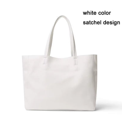 2023 New Women Deluxe Cowhide Genuine Leather Totes Handbag Lady Simple Soft Satchels Bag High Capacity Waterproof Shopping Bags
